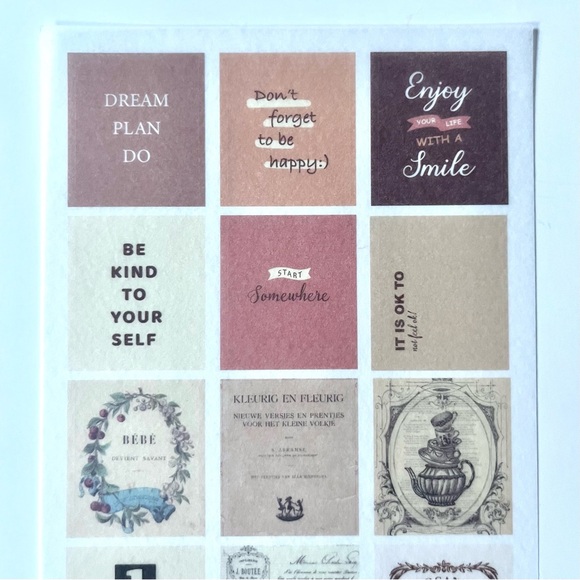 🏷️various retro, vintage, antique, floral, cottagecore PET stickersheet - Picture 7 of 13